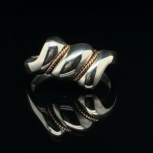 RARE TIFFANY & CO. STERLING SILVER AND  18KT GOLD DOME SHRIMP RING